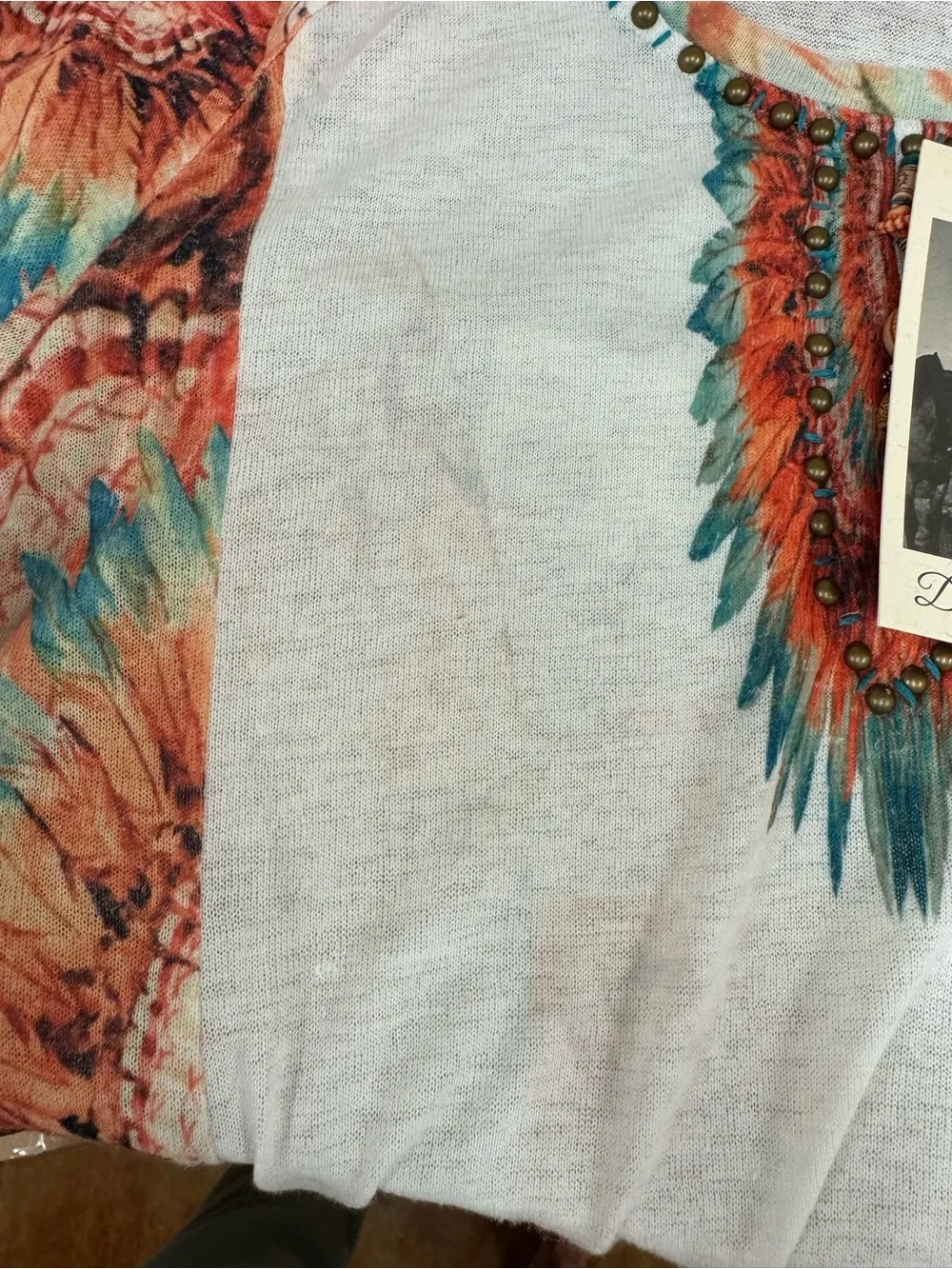 Feather Print Womens Top - Picture 10 of 11